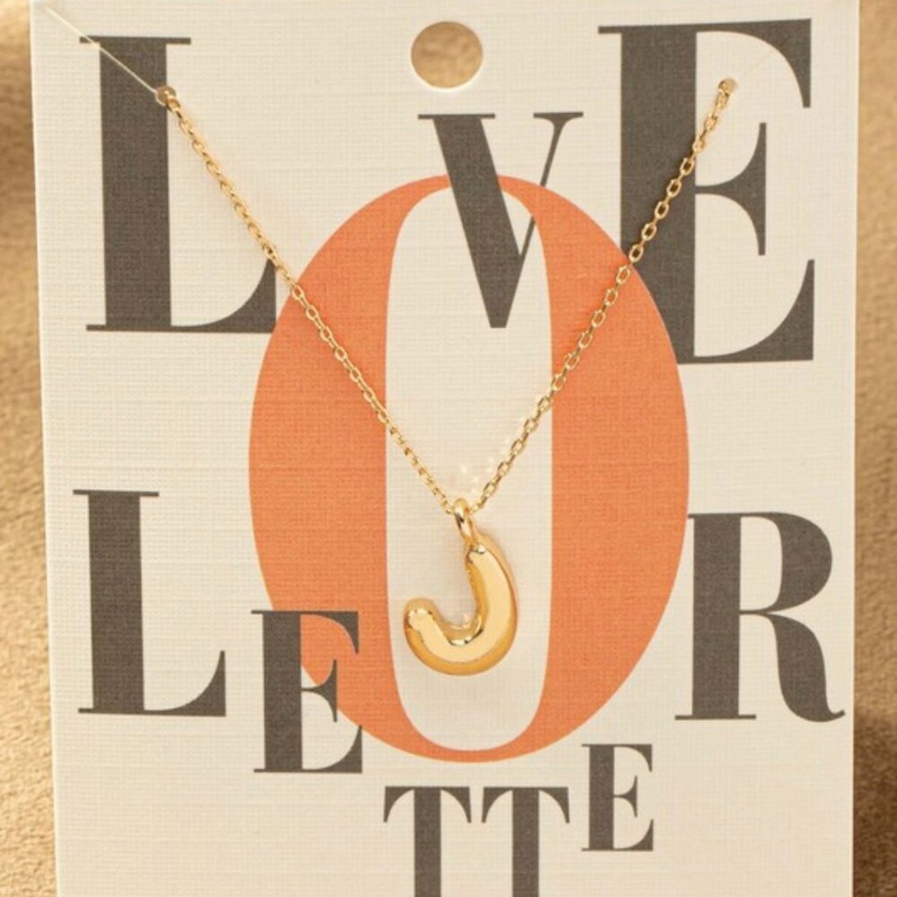 J BUBBLE LETTER NECKLACE